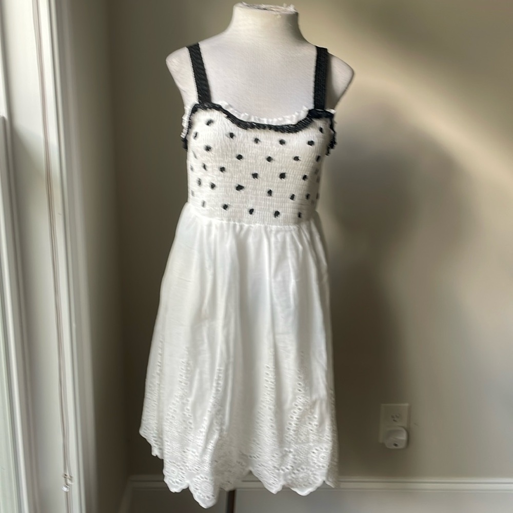 100% cotton smocked mini dress